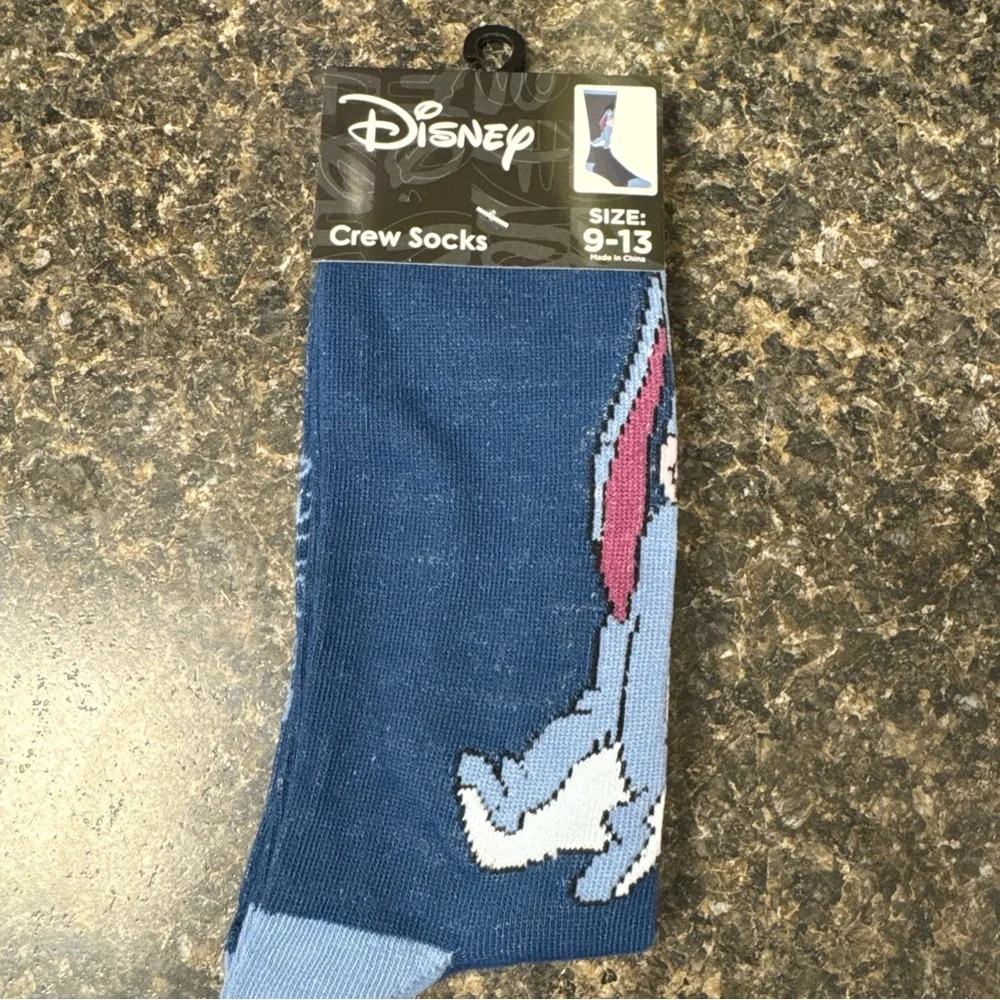Disney Men's Crew Socks Set - Navy Blue & Light Blue with Winnie the Pooh